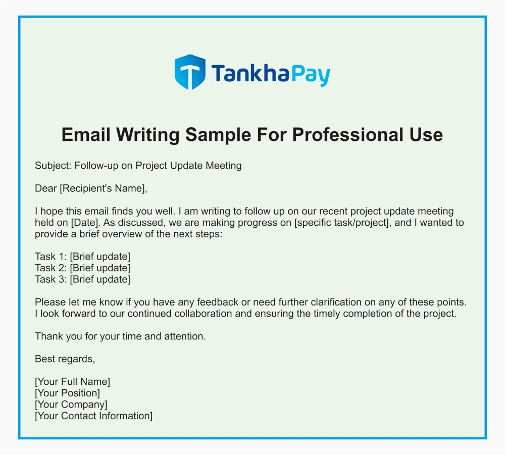 Email Writing Sample For Professional Use