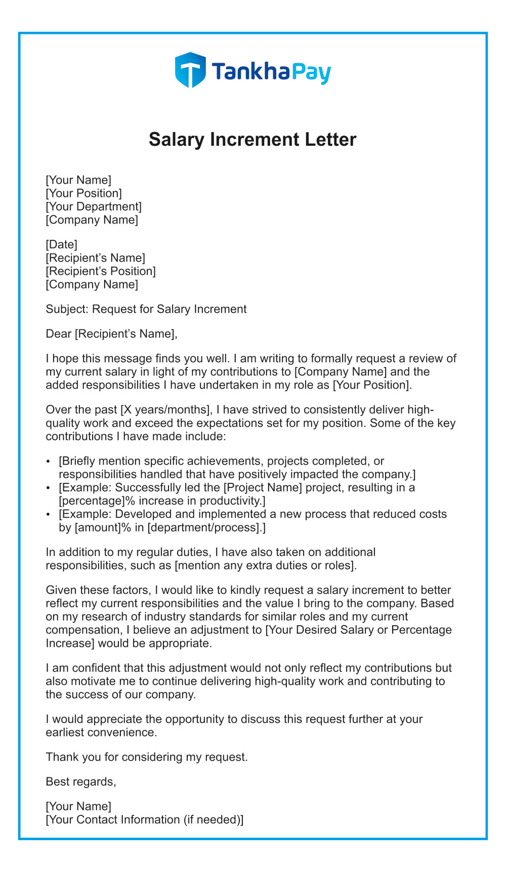 Salary Increment Letter Format