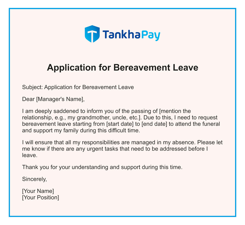 Application for Bereavement Leave