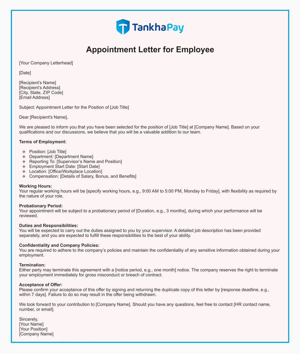 appointment letter