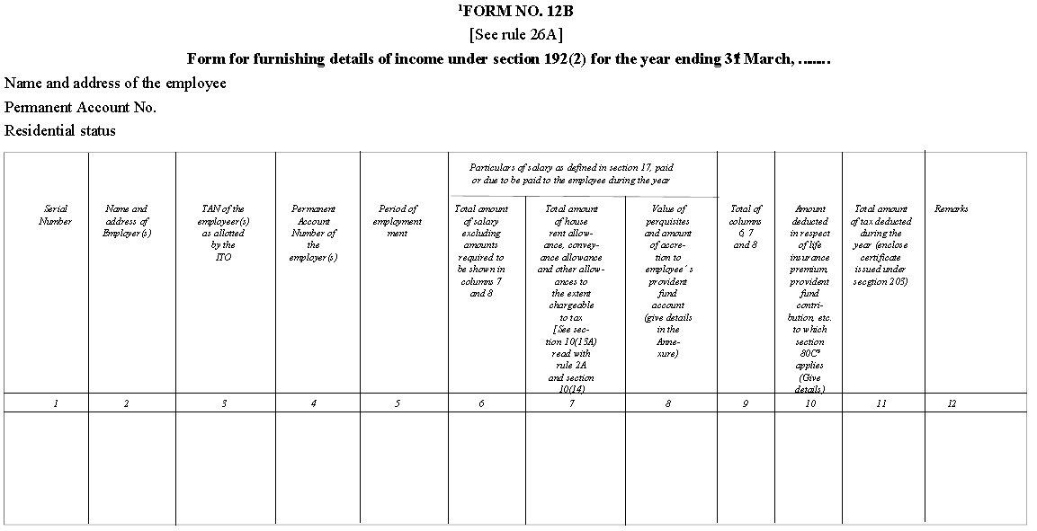 Form 12B Sample