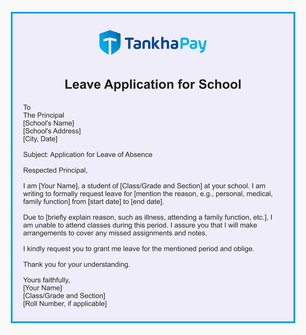 Leave Application for School