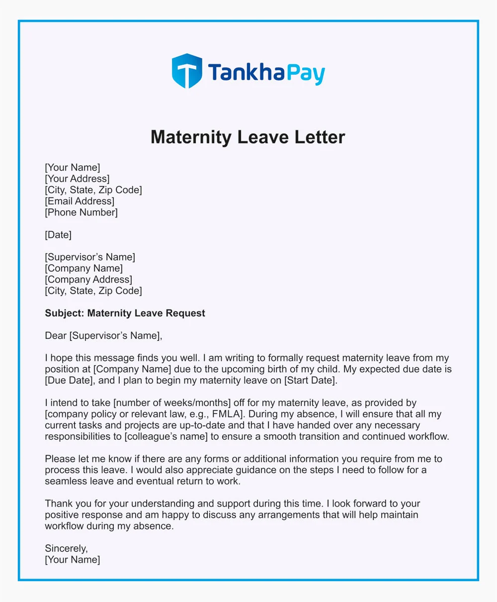 Maternity Leave Application Letter