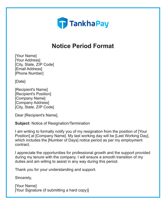 Notice Period Format