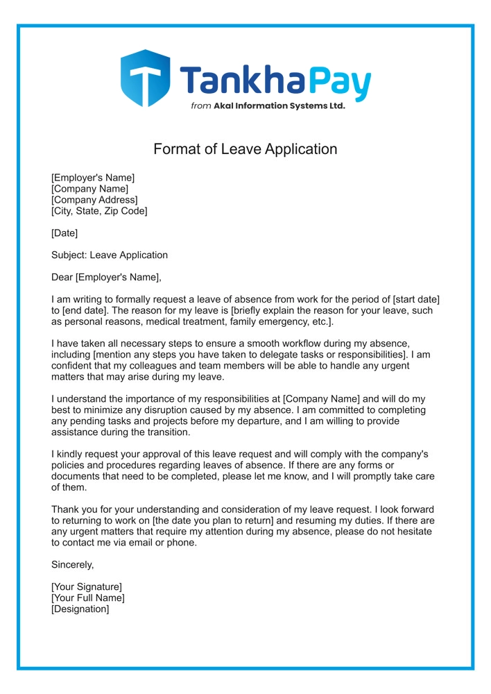 leave application format