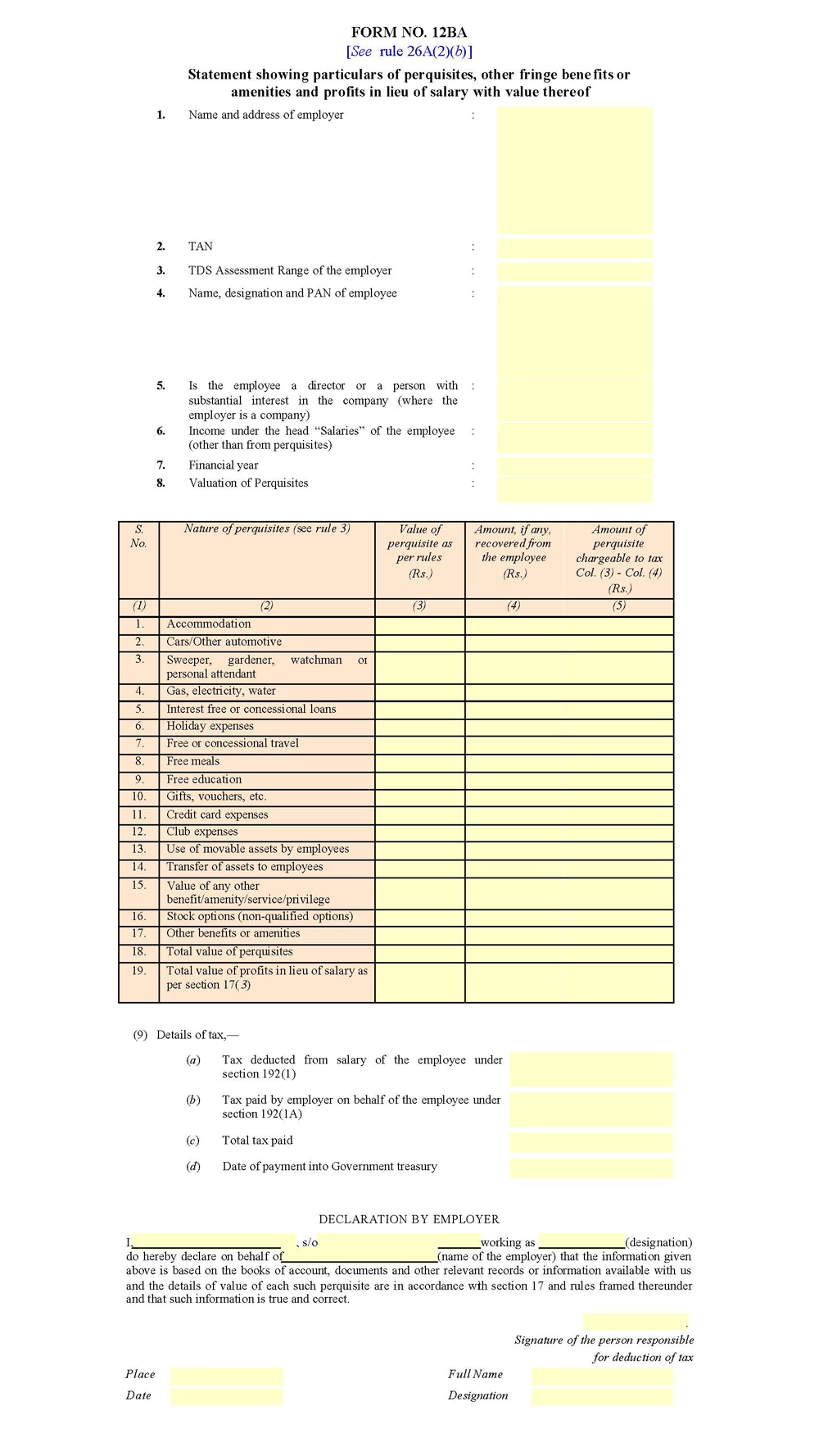 Form 12BA