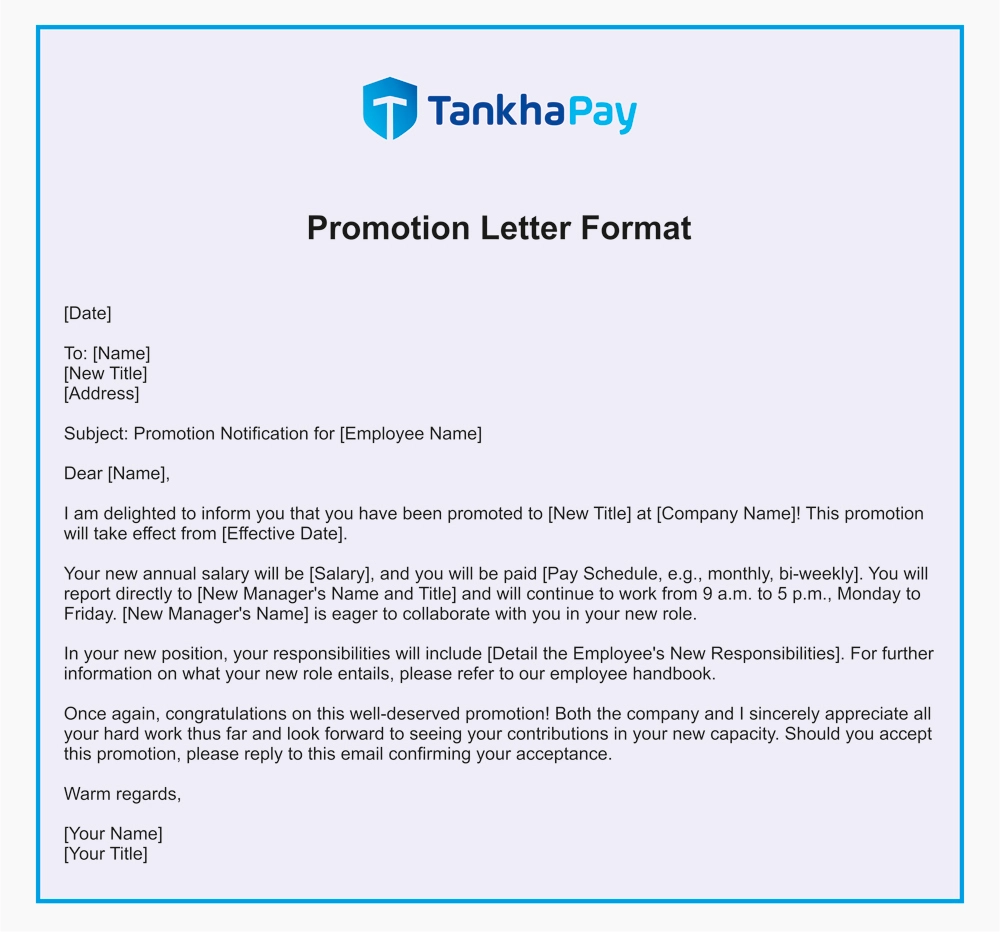 Promotion Letter Format